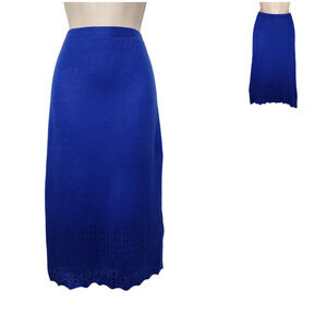 Cato Knitted Midi Royal Blue Pencil Skirt Size Medium